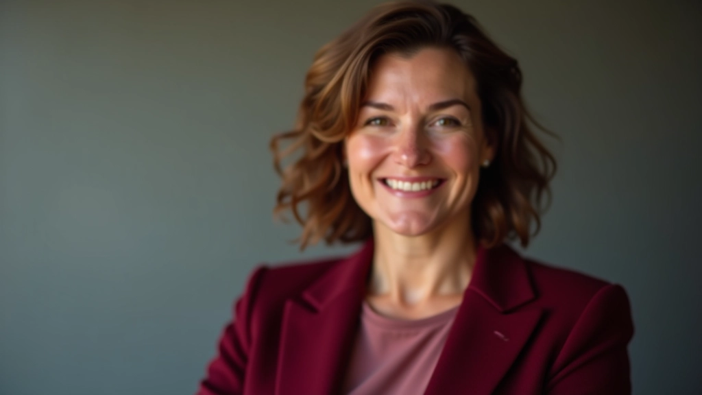 Žena středního věku v profesionálním oblečení, teplý úsměv, portrét